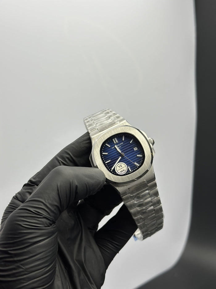 PP Nautilus 41mm Stainless Steel Silver Bracelet Blue Dial