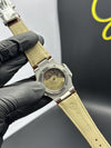 Patek Philippe Nautilus Annual Calendar 41mm Leather Strap Brown Strap Grey Dial Silver Bezel – men’s watch