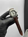 Patek Philippe Nautilus Annual Calendar 41mm Leather Strap Brown Strap White Dial Silver Bezel – men’s watch
