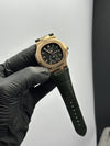 Patek Philippe Nautilus Annual Calendar 41mm Leather Strap Green Strap Green Dial Rosegold Bezel – men’s watch