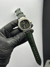 Patek Philippe Nautilus Annual Calendar 41mm Leather Strap Green Strap Green Dial Silver Bezel – men’s watch