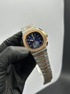 Patek Philippe Nautilus Chronograph 41mm Stainless Steel Silver Rosegold 2 Tone Bracelet Blue Dial – men’s watch