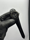 Patek Philippe Nautilus Moonphase 41mm Leather Strap Black Strap Black Dial Black Bezel – men’s watch
