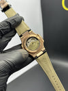 Patek Philippe Nautilus Moonphase 41mm Leather Strap Black Strap Black Dial Rosegold Bezel – men’s watch