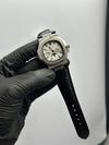 Patek Philippe Nautilus Moonphase 41mm Leather Strap Black Strap White Dial Silver Bezel – men’s watch