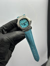 Patek Philippe Nautilus Moonphase 41mm Leather Strap Tiffany Strap Tiffany Dial Silver Bezel – men’s watch
