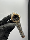 Patek Philippe Nautilus Moonphase 41mm Stainless Steel Silver Rosegold 2 Tone Bracelet Black Dial – men’s watch