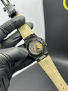 Patek Philippe Nautilus Power Reserve 41mm Leather Strap Black Strap Black Dial Black Bezel – men’s watch