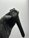Patek Philippe Nautilus Power Reserve 41mm Leather Strap Black Strap Black Dial Black Bezel – men’s watch