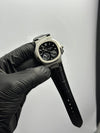 Patek Philippe Nautilus Power Reserve 41mm Leather Strap Black Strap Black Dial Silver Bezel – men’s watch
