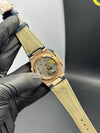 Patek Philippe Nautilus Power Reserve 41mm Leather Strap Blue Strap Blue Dial Rosegold Bezel – men’s watch