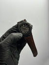 Patek Philippe Nautilus Power Reserve 41mm Leather Strap Brown Strap Brown Dial Black Bezel – men’s watch