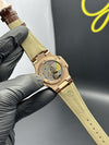 Patek Philippe Nautilus Power Reserve 41mm Leather Strap Brown Strap Brown Dial Silver Rosegold 2 Tone Bezel – men’s watch