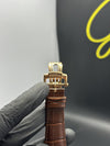 Patek Philippe Nautilus Power Reserve 41mm Leather Strap Brown Strap White Dial Rosegold Bezel – men’s watch