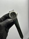 Patek Philippe Nautilus Power Reserve 41mm Leather Strap Green Strap Green Dial Silver Bezel – men’s watch