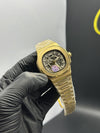 Patek Philippe Nautilus Skeleton 41mm Stainless Steel Gold Bracelet White Dial – men’s watch