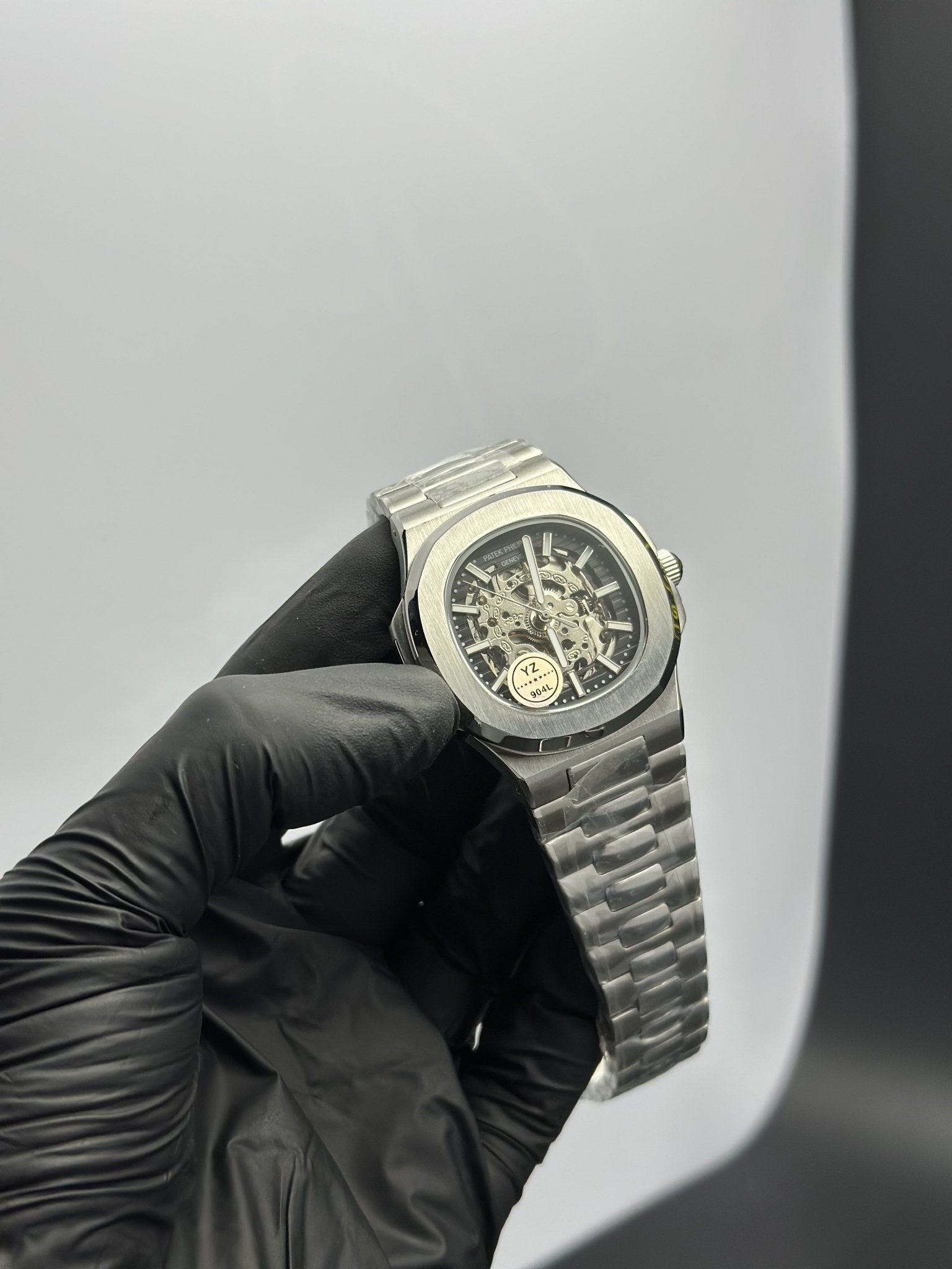 Patek Philippe Nautilus Skeleton 41mm Stainless Steel Silver Bracelet Black Dial – men’s watch