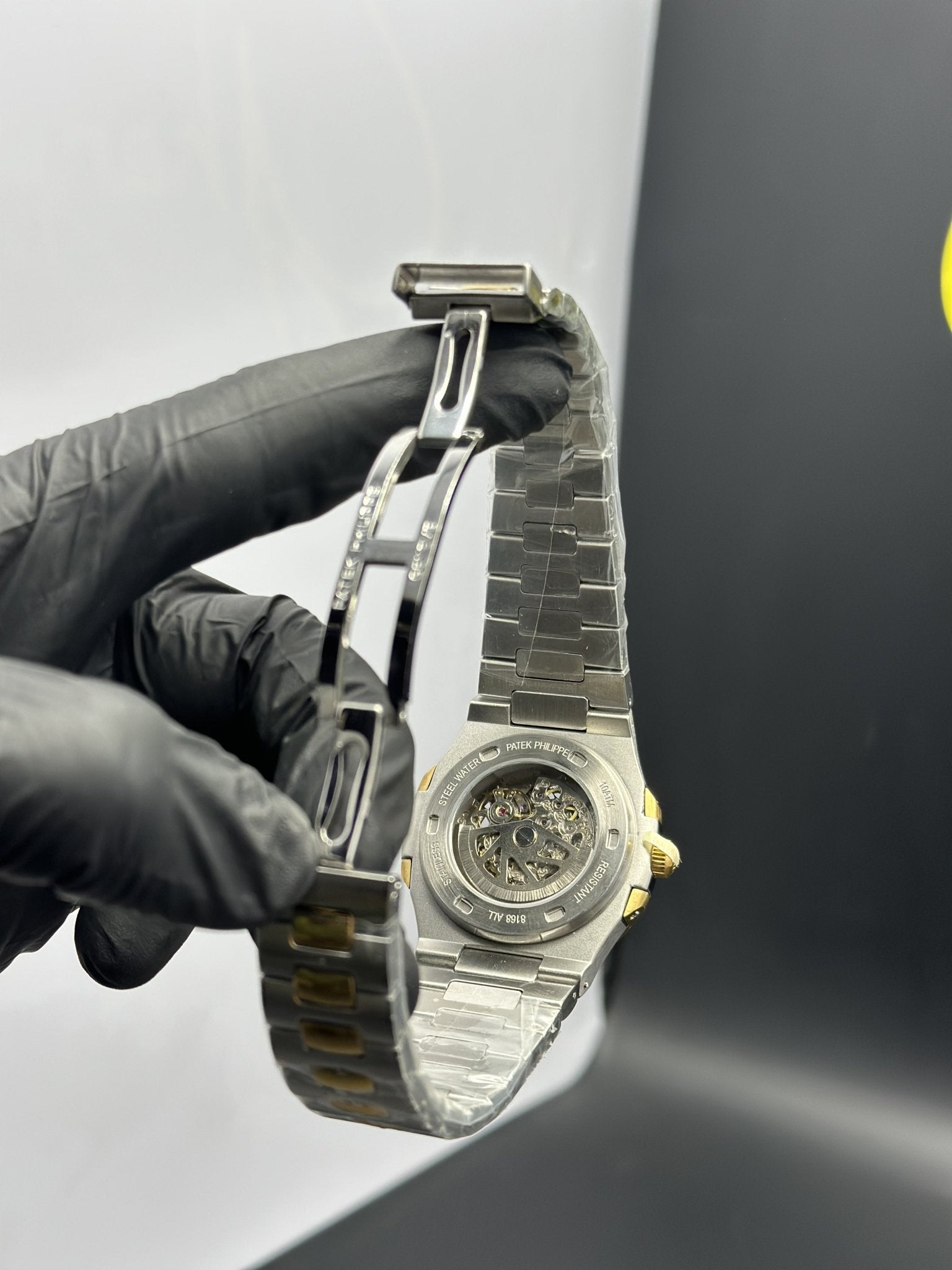 Patek Philippe Nautilus Skeleton 41mm Stainless Steel Silver Rosegold 2 Tone Bracelet Blue Dial – men’s watch