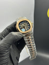 Patek Philippe Nautilus Skeleton 41mm Stainless Steel Silver Rosegold 2 Tone Bracelet Blue Dial – men’s watch