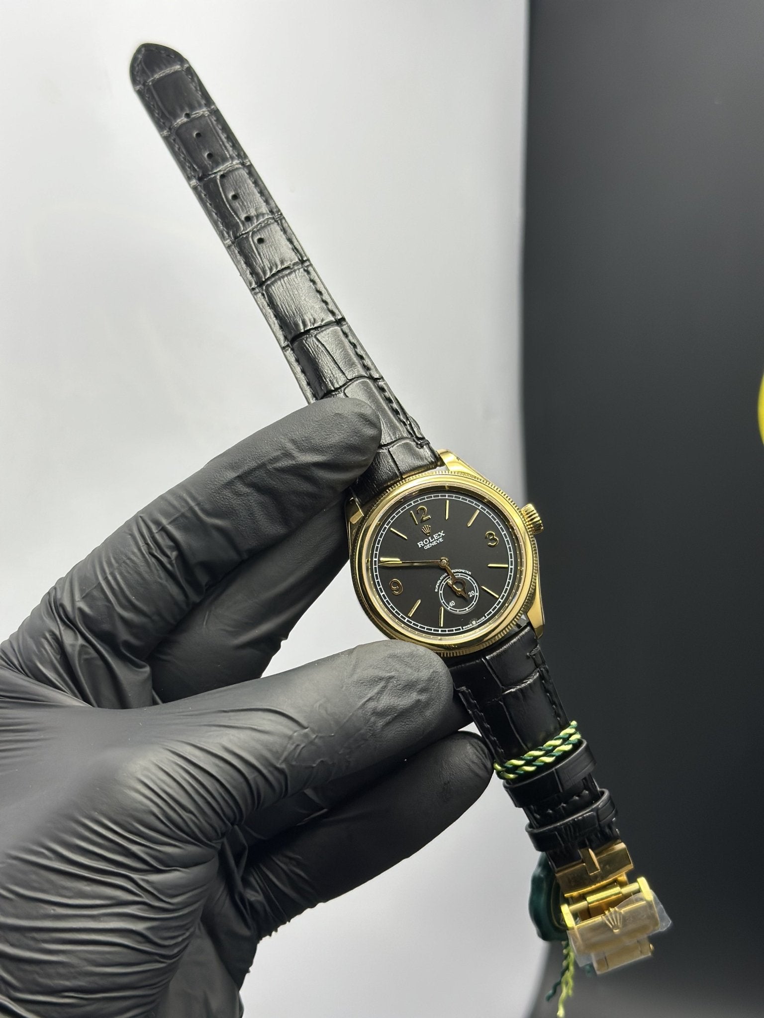 Rolex 1908 Model 39mm Leather Strap Black Dial – men’s watch