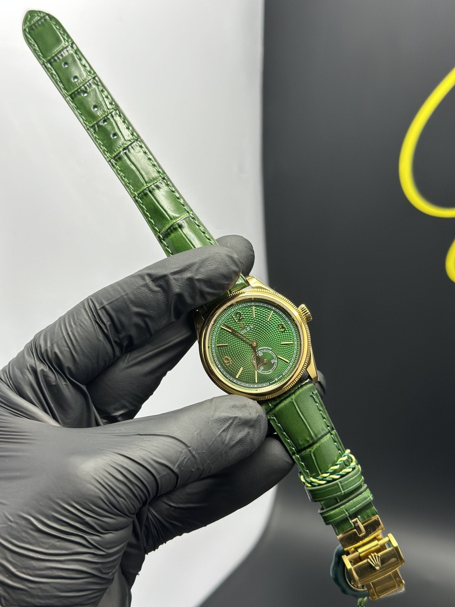 Rolex 1908 Model 39mm Leather Strap Green Dial – men’s watch