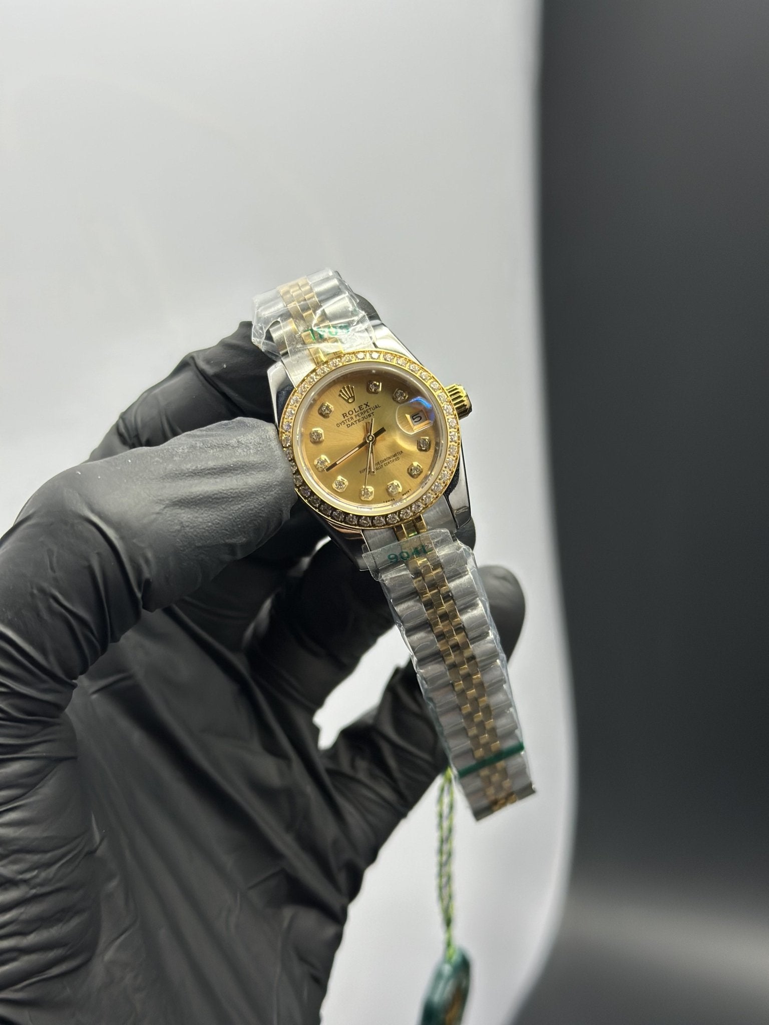 Rolex Datejust 28mm Stainless Steel Silver - Gold 2 Tone Jubilee Bracelet Gold Stone Figures Dial Stoned Bezel – men’s watch