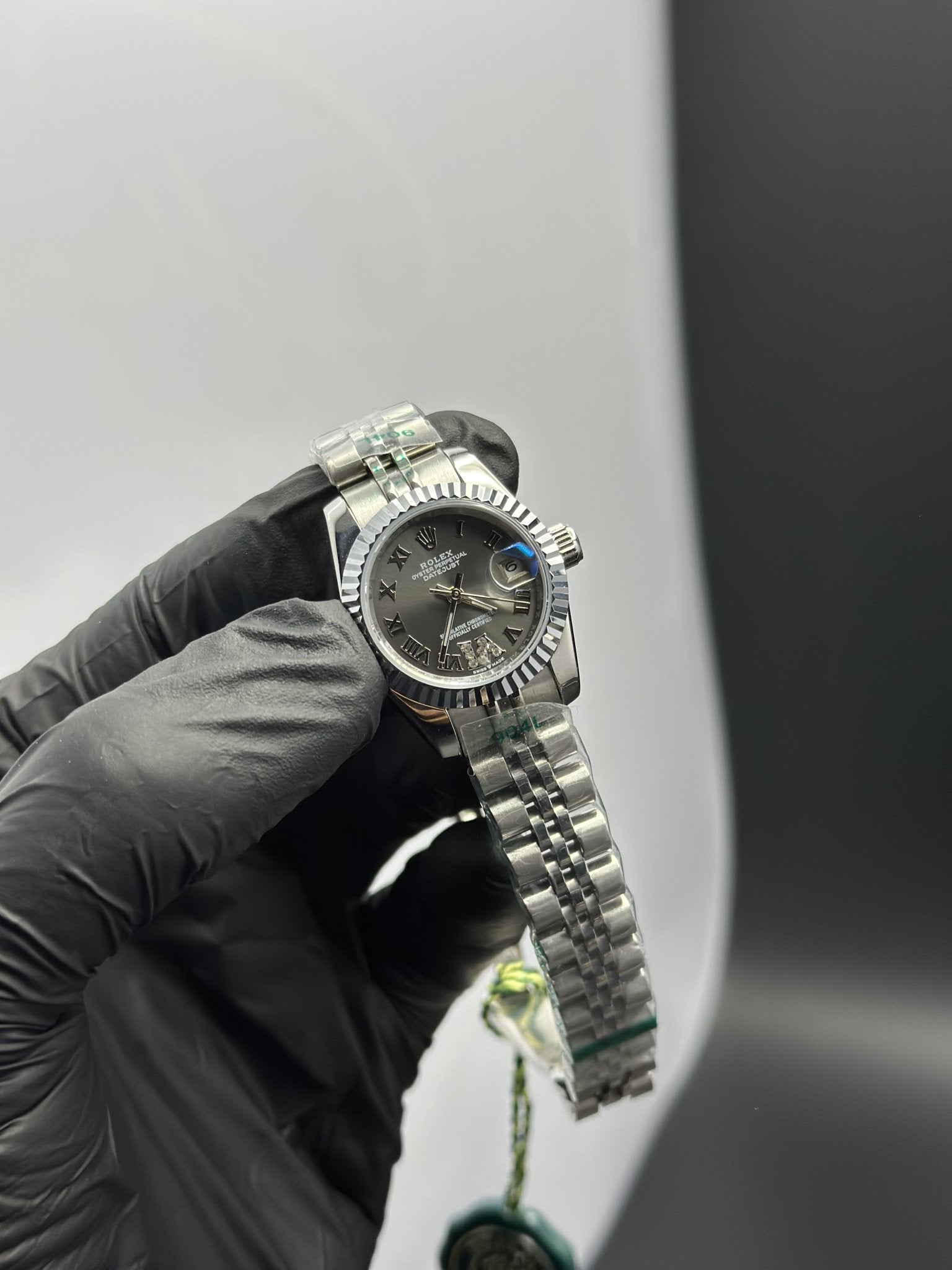 Rolex Datejust 28mm Stainless Steel Silver Jubilee Bracelet Grey Roman Figures Dial – men’s watch