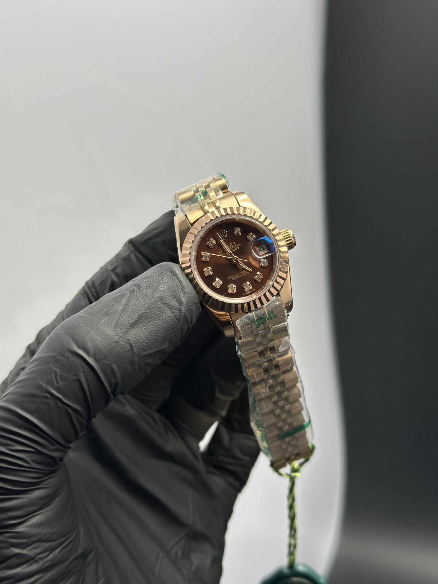 Rolex Datejust 28mm Stainless Steel Silver - Rosegold 2 Tone Jubilee Bracelet Brown Stone Figures Dial – men’s watch