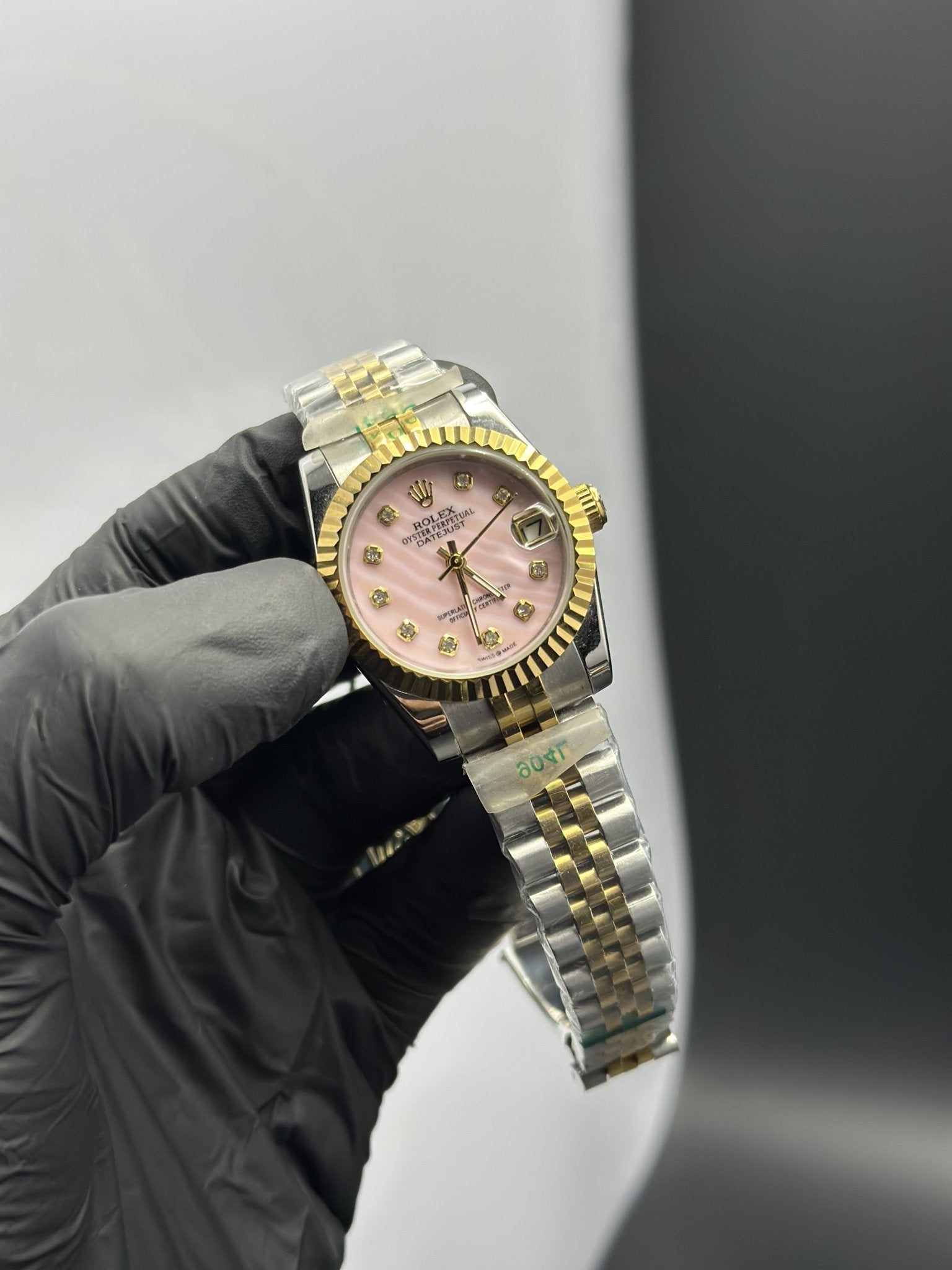 Rolex Datejust 31mm Stainless Steel Silver - Gold 2 Tone Jubilee Bracelet Pink Stone Figures Dial – men’s watch