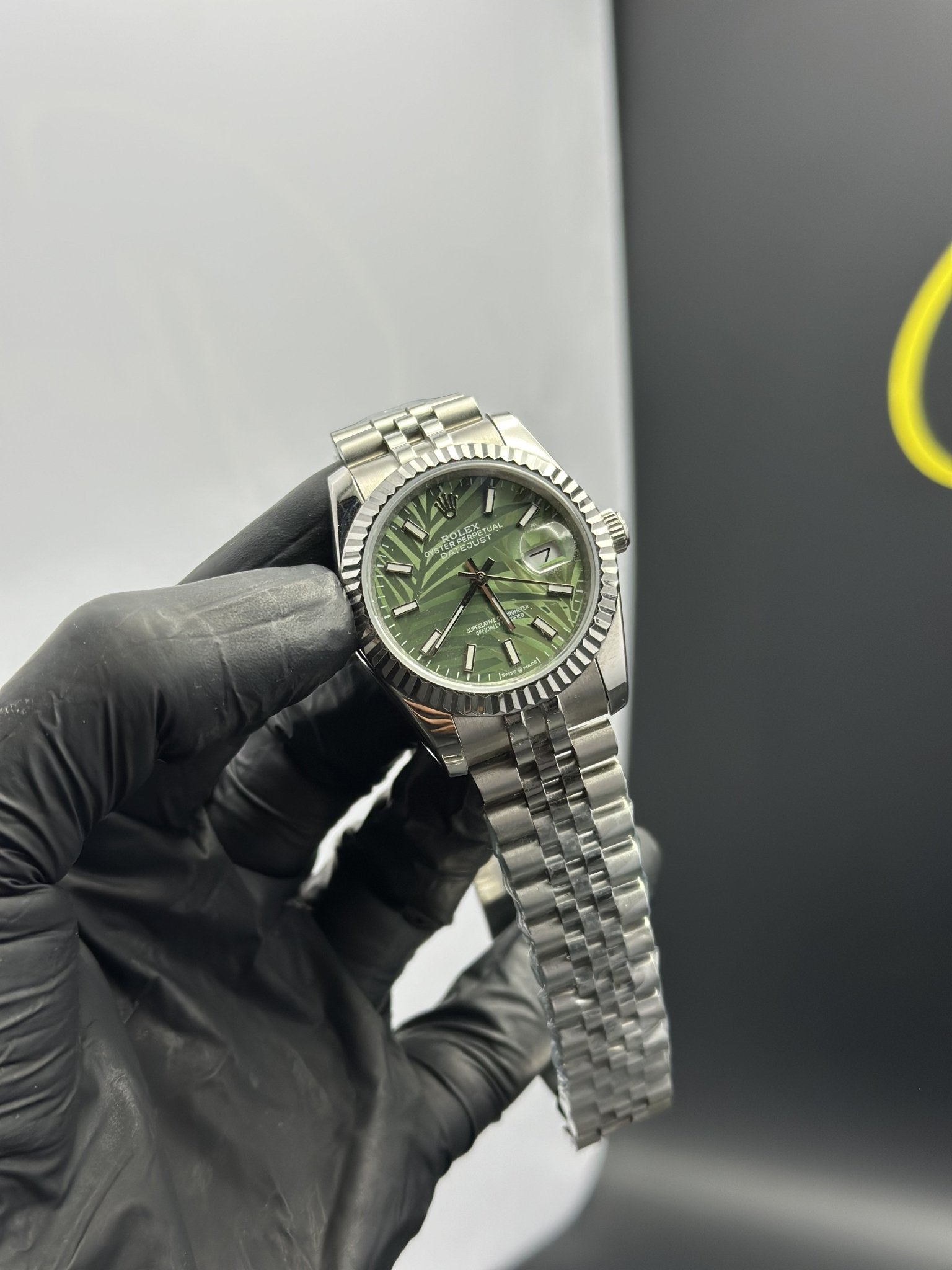 Rolex Datejust 36mm Silver Jubilee Bracelet Green Textured Dial – men’s watch