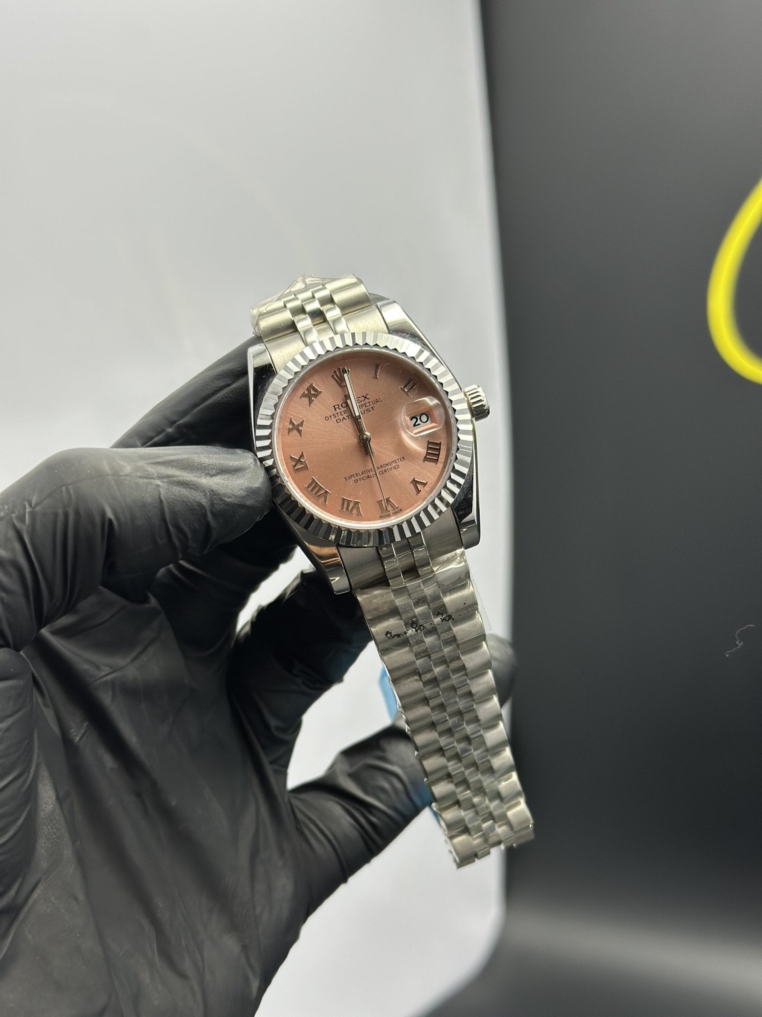 Rolex Datejust 36mm Silver Jubilee Bracelet Pink Roman Dial – men’s watch
