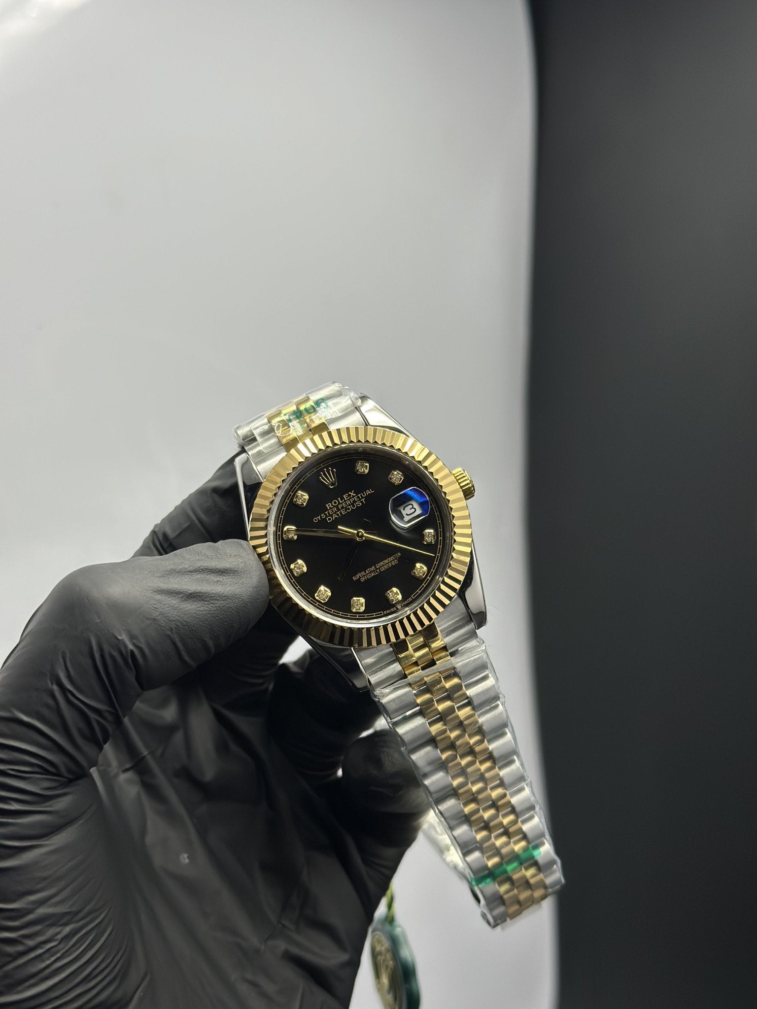 Rolex Datejust 41mm Stainless Steel Silver Gold 2 Tone Jubilee Bracelet Black Stone Figures Dial – men’s watch