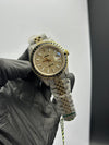 Rolex Datejust 41mm Stainless Steel Silver - Gold 2 Tone Jubilee Bracelet Fully Stoned Gold Stoned Dial Black Stoned Bezel – men’s watch
