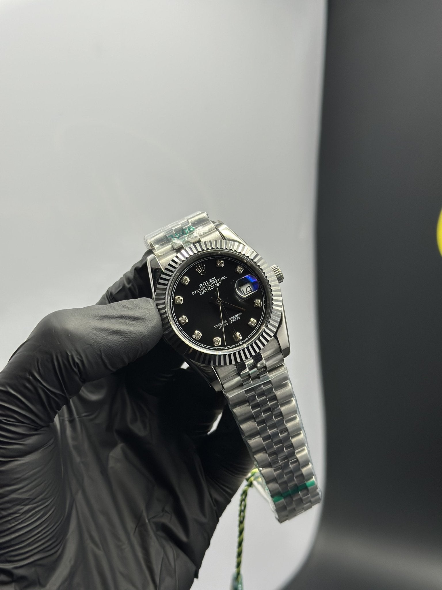 Rolex Datejust 41mm Stainless Steel Silver Jubilee Bracelet Black Stone Figures Dial – men’s watch