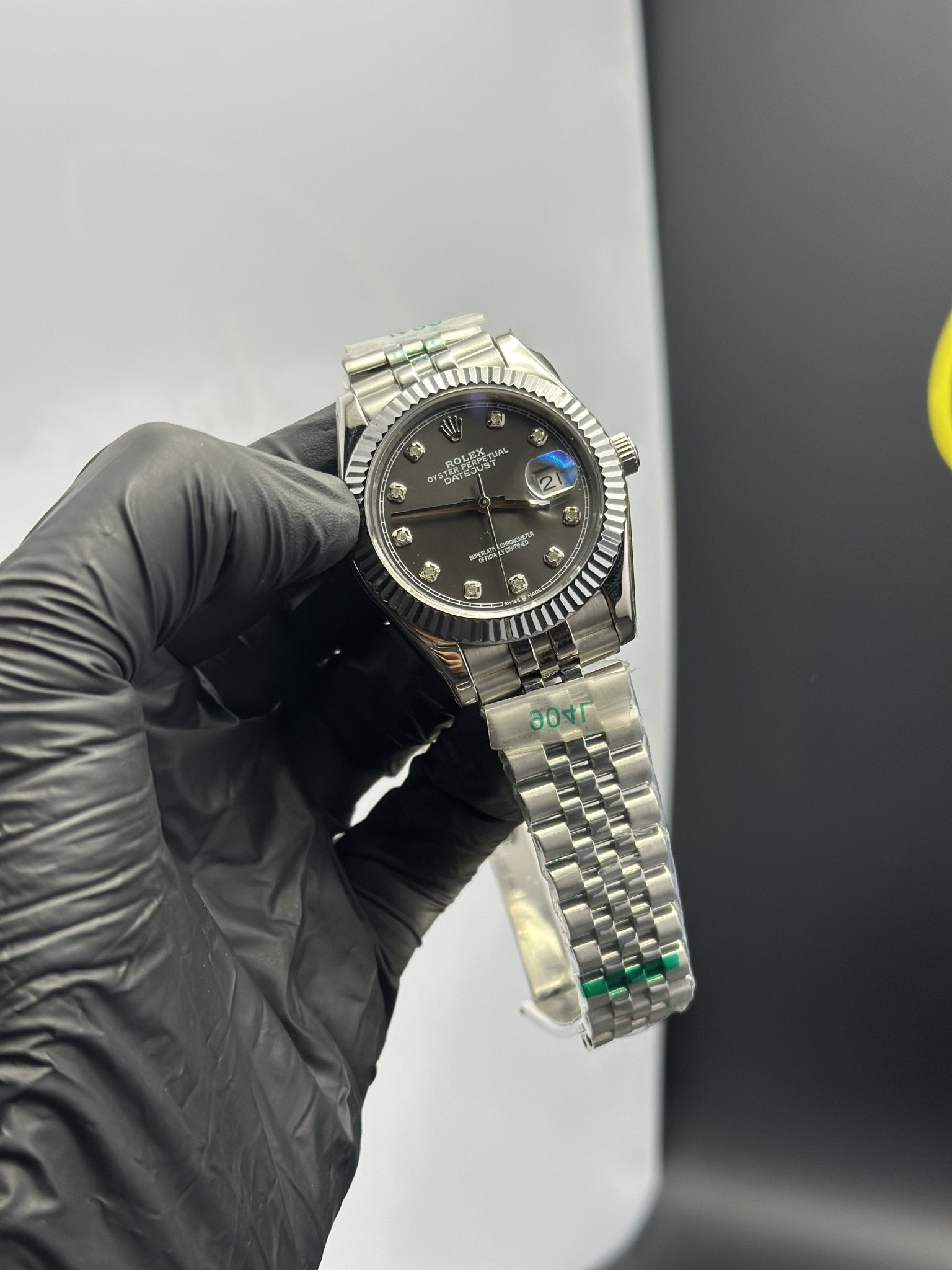 Rolex Datejust 41mm Stainless Steel Silver Jubilee Bracelet Grey Stone Figures Dial – men’s watch