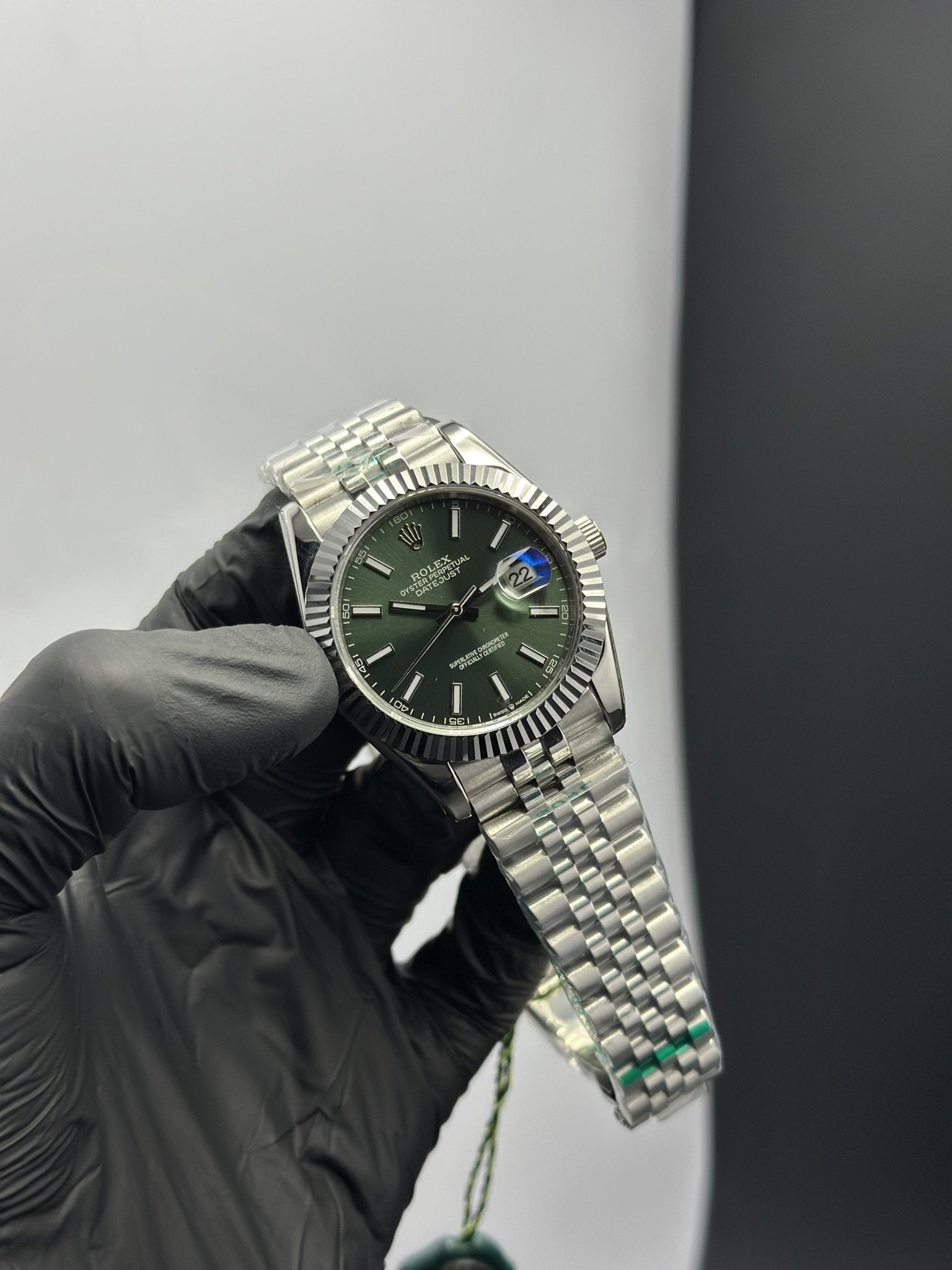 Rolex Datejust 41mm Stainless Steel Silver Jubilee Bracelet Mint Green Dial – men’s watch