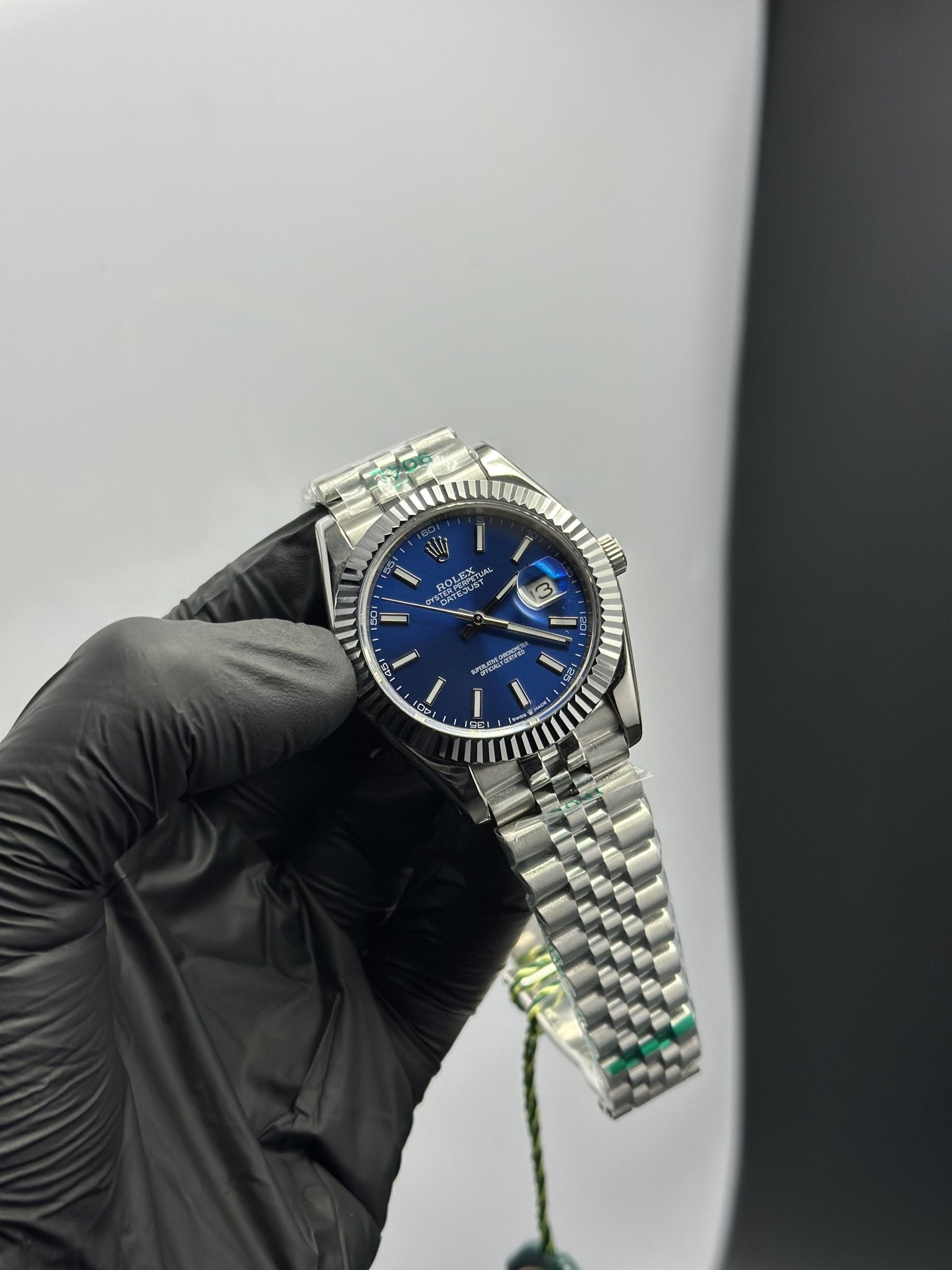 Rolex Datejust 41mm Stainless Steel Silver Jubilee Bracelet Navy Blue Dial – men’s watch