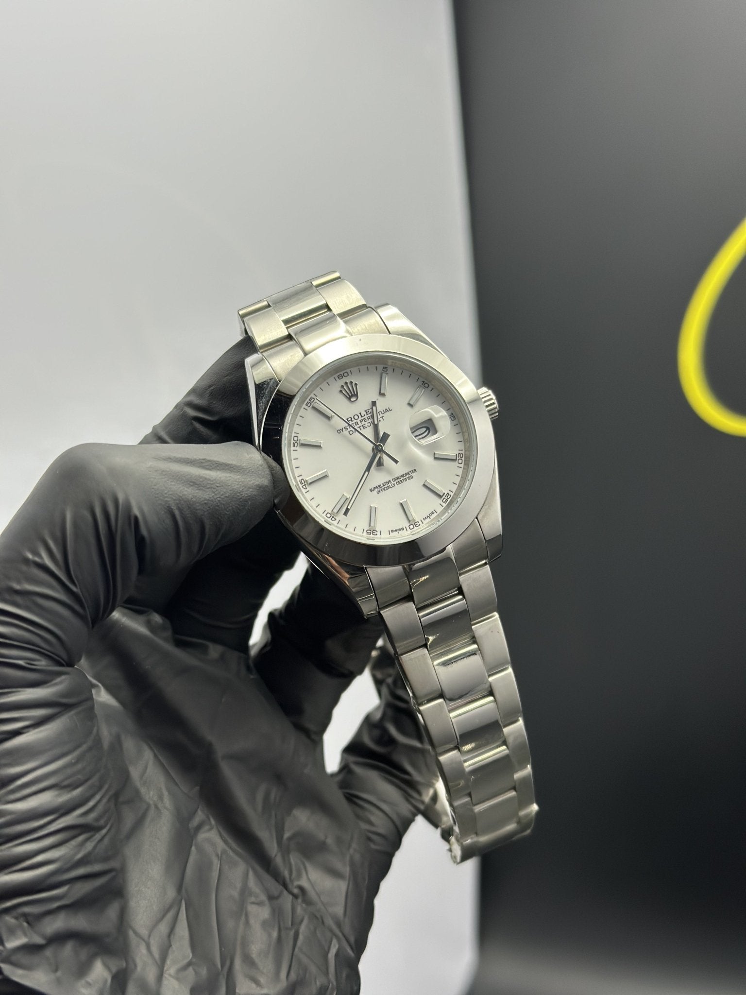 Rolex Datejust 41mm Stainless Steel Silver Oyster Bracelet White Dial – men’s watch