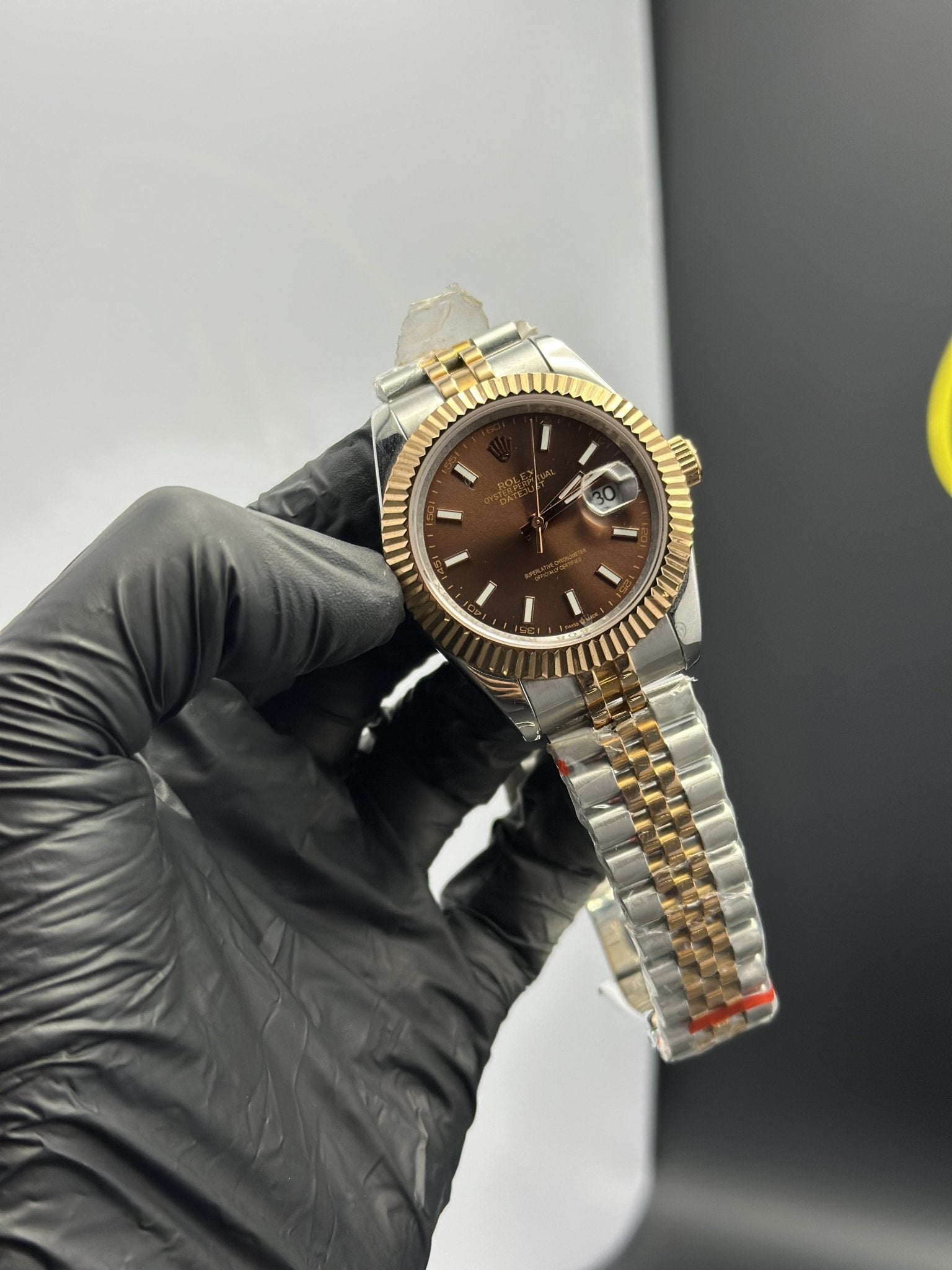 Rolex Datejust 41mm Stainless Steel Silver Rosegold 2 Tone Jubilee Bracelet Brown Dial – men’s watch