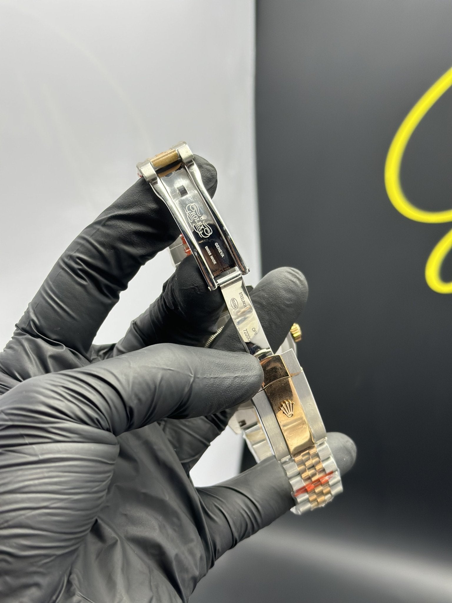 Rolex Datejust 41mm Stainless Steel Silver Rosegold 2 Tone Oyster Bracelet Grey Wimbledon Dial – men’s watch