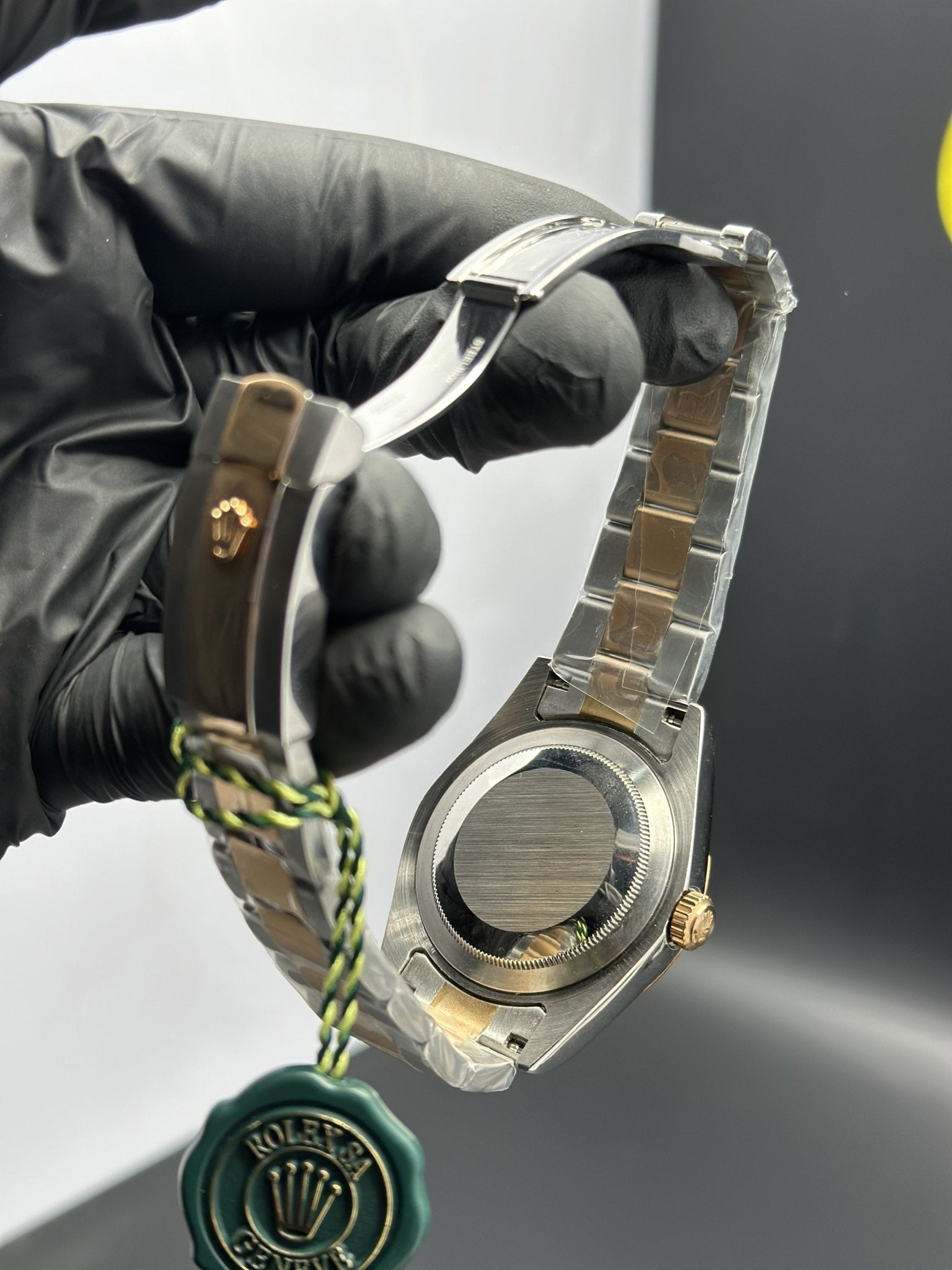 Rolex Datejust 41mm Stainless Steel Silver Rosegold 2 Tone Oyster Bracelet Grey Wimbledon Dial – men’s watch