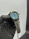Rolex Daydate 36mm Silver Presidential Bracelet Sky Blue Roman Stone Figures Textured Dial – men’s watch