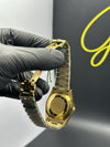 Rolex Daydate 40mm Gold Presidential Bracelet Black Gems Figures Textured Dial – men’s watch
