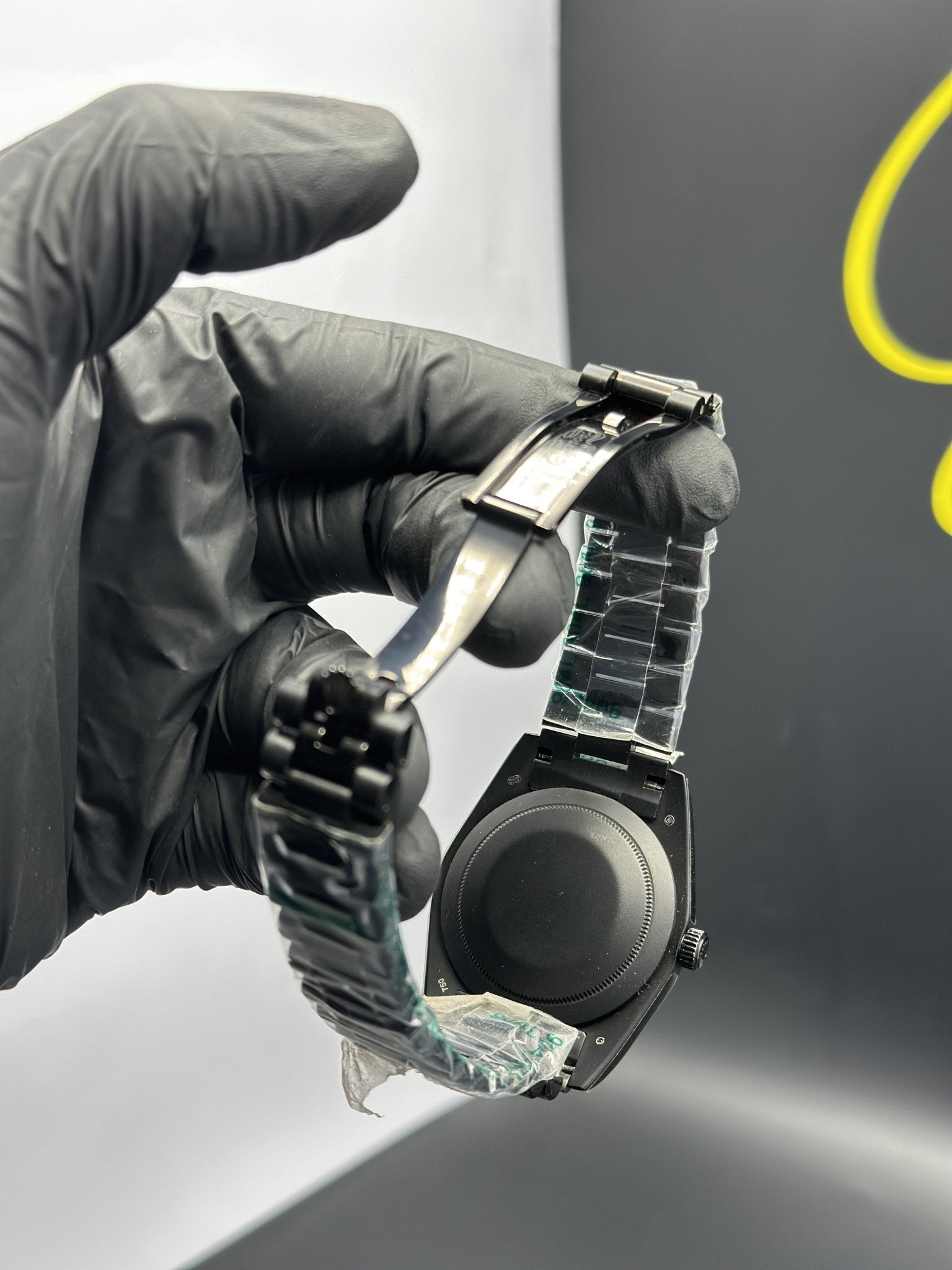 Rolex Daydate 40mm Matte Black Presidential Bracelet Matte Black Roman Dial – men’s watch