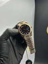 Rolex Daydate 40mm Rosegold Presidential Bracelet Black Gems Figures Textured Dial – men’s watch