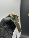 Rolex Daydate 40mm Rosegold Presidential Bracelet Olive Green Roman Dial – men’s watch