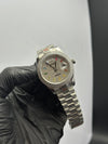 Rolex Daydate 40mm Silver Presidential Bracelet Fully Stonned Silver Stoned Dial White Stoned Bezel – men’s watch