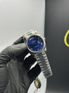Rolex Daydate 40mm Silver Presidential Bracelet Navy Blue Roman Dial – men’s watch
