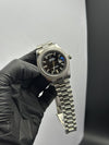 Rolex Daydate 40mm Silver Presidential Bracelet Stonned Bezel Black Gems Dial White Stoned Bezel – men’s watch