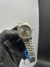 Rolex Daydate 40mm Silver Presidential Bracelet Stonned Bezel Grey Roman Dial White Stoned Bezel – men’s watch